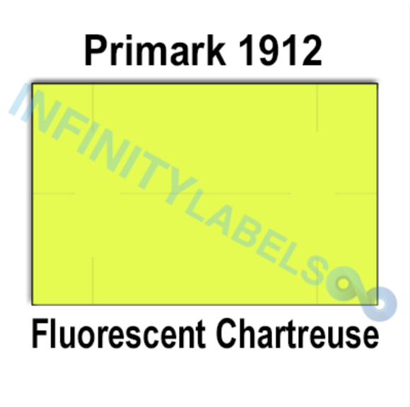 192,000 Primark 1912 compatible Fluorescent Chartreuse Labels for P14 Price Gun (Removable Adhesive)