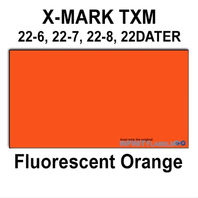 240,000 X-Mark compatible 2212 Fluorescent Orange Labels. 40 cases w/8 ink rollers per case.