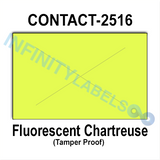 160,000 Contact compatible 2516 Fluorescent Chartreuse Labels. Full case w/8 ink rollers.