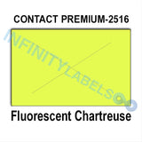 160,000 Contact Premium compatible 2516 Fluorescent Chartreuse Labels. Full case w/20 ink rollers.