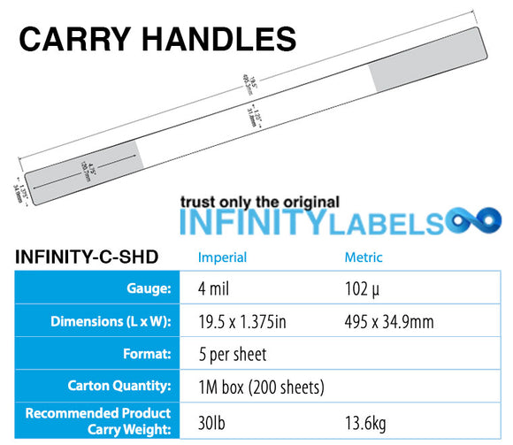 1,000 Infinity Carry Handles, 1.375