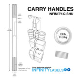 1,000 Infinity Carry Handles, 1.125" x 17” (AHT-CSHU)