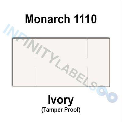 255,000 Monarch compatible 1110 Ivory Labels. Full case w/15 ink rollers.