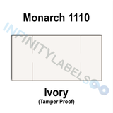 255,000 Monarch compatible 1110 Ivory Labels. Full case w/15 ink rollers.