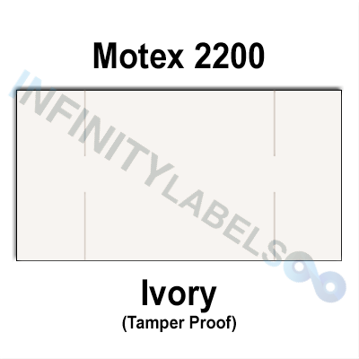 255,000 Motex compatible 2200 Ivory Labels. Full case w/15 ink rollers.