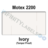 255,000 Motex compatible 2200 Ivory Labels. Full case w/15 ink rollers.