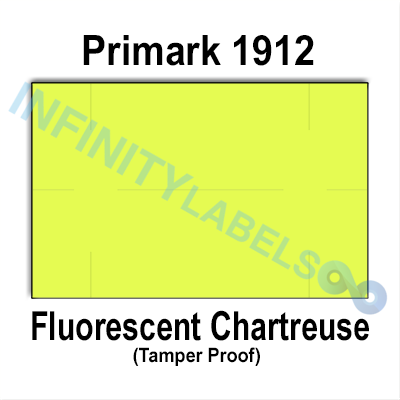 192,000 Primark 1912 compatible Fluorescent Chartreuse Labels for P14 Price Gun.