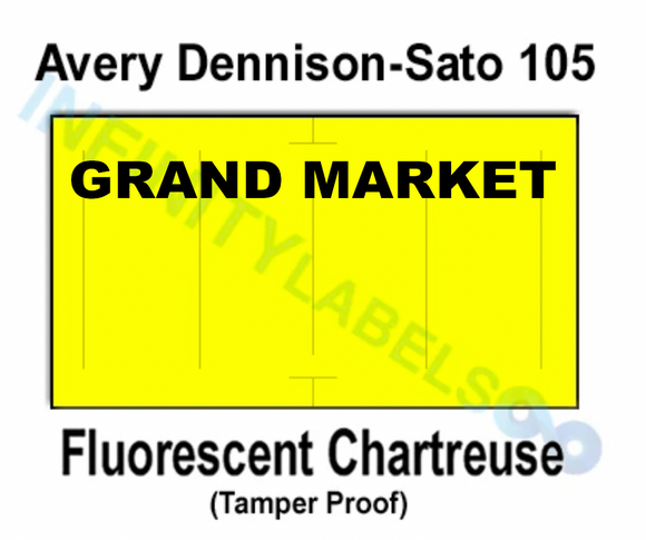 [CUSTOM] Sato compatible 105 Fluorescent Chartreuse Labels - GM