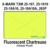 168,000 X-Mark compatible 2516 Fluorescent Chartreuse Labels. Full case w/8 ink rollers.