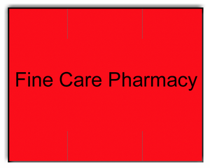 [CUSTOM] Monarch compatible 1115 Fluorescent Red Labels - Fine Care Pharmacy