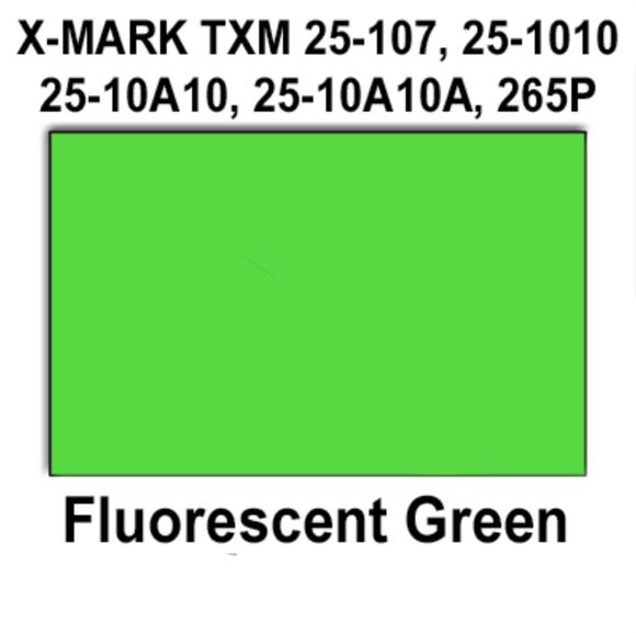 168,000 X-Mark compatible 2516 Fluorescent Green Labels. Full case w/8 ink rollers. (PR)