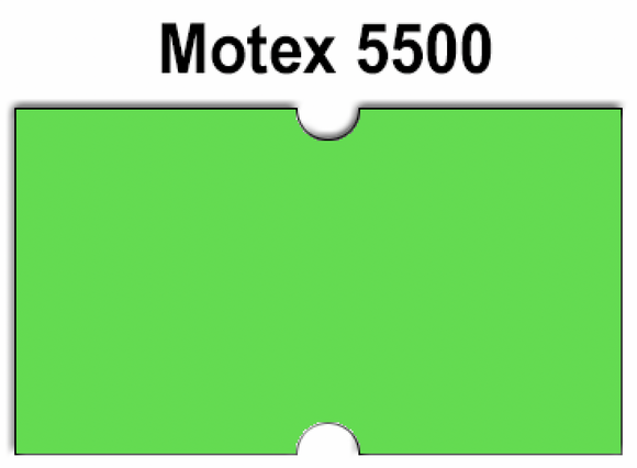 240,000 Motex compatible 5500 Fluorescent Green Labels - Removable Adhesive