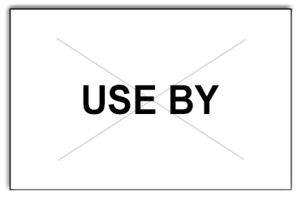 160,000 Contact Premium compatible 2516 "USE BY" White Labels. Full case w/20 ink rollers.