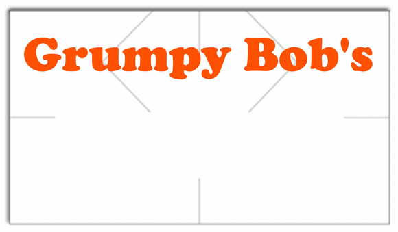 [CUSTOM] Monarch compatible 1131 White Labels - Grumpy Bob's (Orange Ink)