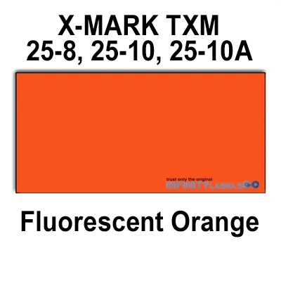 201,600 X-Mark compatible 2512 Fluorescent Orange Labels. 40 cases w/8 ink rollers per case.