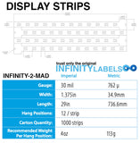 1,000 Merchandising Display Strips, 29” x 1.375” - 12 Position Strip [AHT-2MAD]