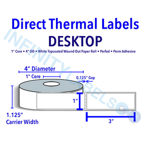 1" X 3" Direct Thermal Labels