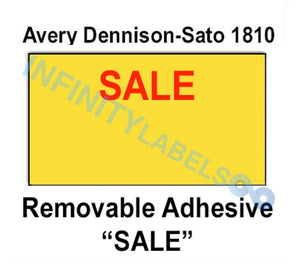 200,000 Avery Dennison / Sato compatible 1810 "SALE" Pantone Yellow Labels. Removable Adhesive - No Cuts.