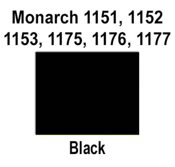 96,000 Monarch compatible 1151 / 1152 / 1153 / 1175 / 1176 / 1177 / 1180 / 1185 Black Labels. Full case w/16 ink rollers.