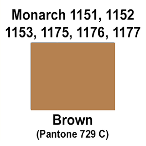 96,000 Monarch compatible 1151 / 1152 / 1153 / 1175 / 1176 / 1177 / 1180 / 1185 Brown Labels. Full case w/16 ink rollers.