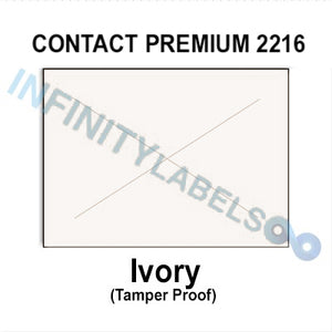180,000 Contact-Premium compatible 2216 Ivory Labels. Full case w/20 ink rollers.