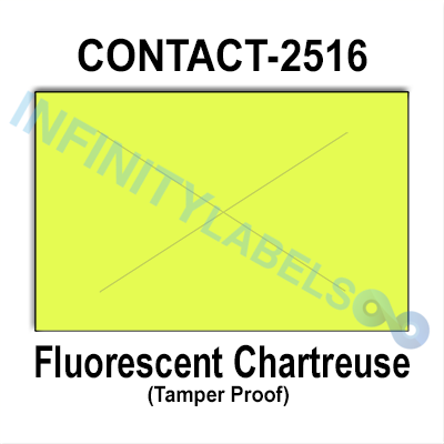 160,000 Contact compatible 2516 Fluorescent Chartreuse Labels. Full case w/20 ink rollers.