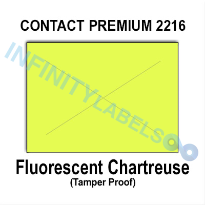180,000 Contact-Premium compatible 2216 Fluorescent Chartreuse Labels. Full case w/20 ink rollers.