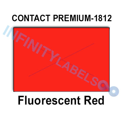 280,000 Contact Premium compatible 1812 Fluorescent Red Labels. Full case w/20 ink rollers.