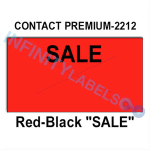 220,000 Contact Premium compatible 2212 "SALE" Fluorescent Red Labels. Full case w/20 ink rollers.