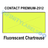 200,000 Contact Premium compatible 2512 Fluorescent Chartreuse Labels. Full case w/20 ink rollers.