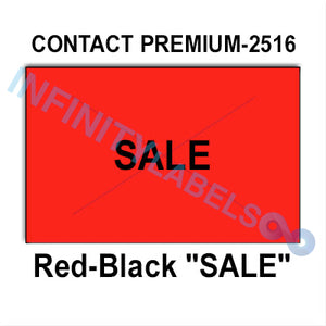 160,000 Contact Premium compatible 2516 "SALE" Fluorescent Red Labels. Full case w/20 ink rollers.