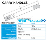 1,000 Infinity Carry Handles, 1" x 9.5” (AHT-CSHT)
