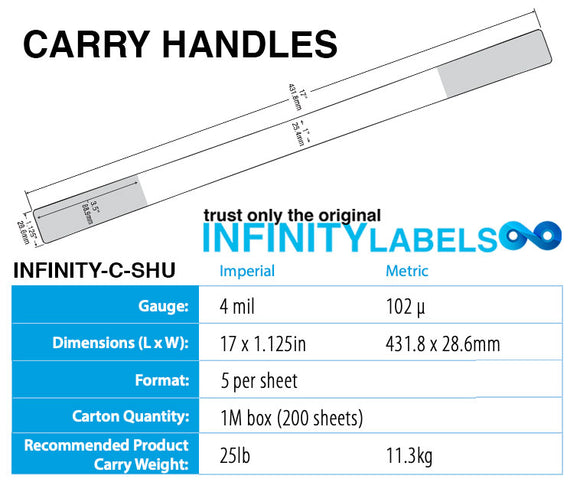 1,000 Infinity Carry Handles, 1.125