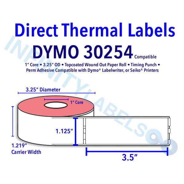 Dymo 30254 Transparent Address Labels