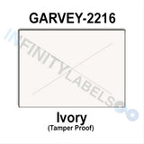 180,000 Garvey compatible 2216 Ivory Labels. Full case w/20 ink rollers.