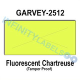 200,000 Garvey compatible 2512 Fluorescent Chartreuse Labels. Full case w/20 ink rollers.