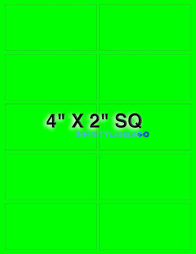 Fl Green Paper [500 sheets] 4 x 2 Laser Sheets - 10 LPS – Infinity Labels