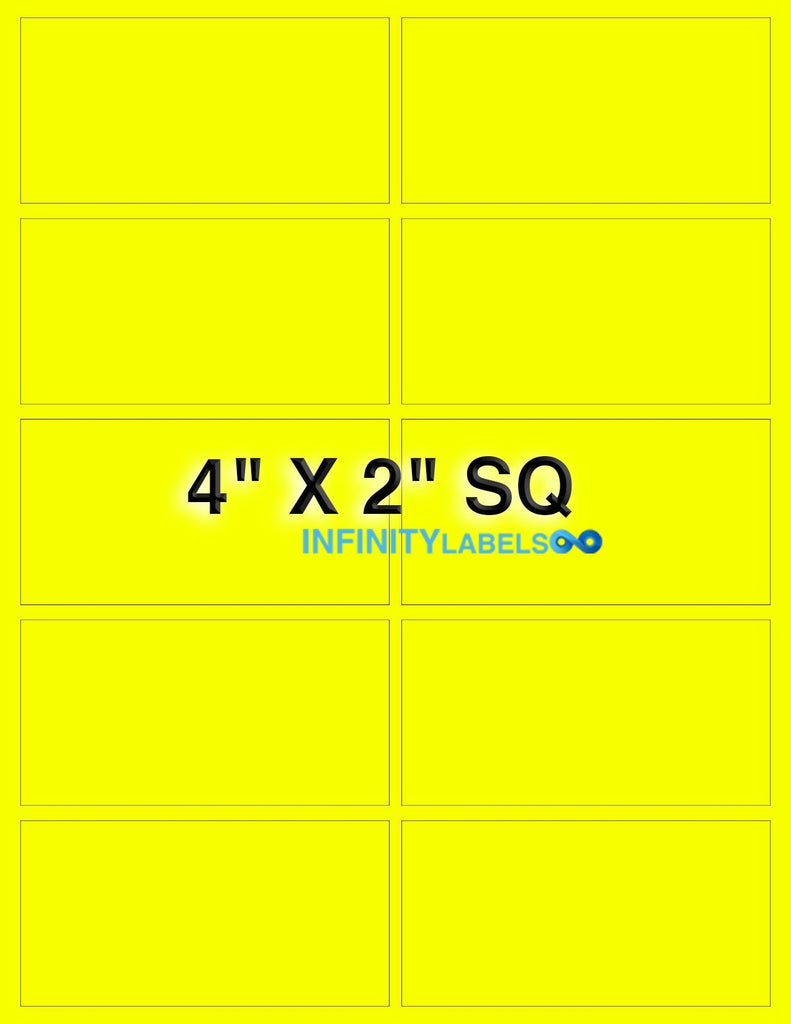 Fl Yellow Paper [200 sheets] 4 x 2 Laser Sheets - 10 LPS – Infinity Labels