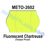 162,000 Meto compatible 2602 Fluorescent Chartreuse Labels. Full case w/12 ink rollers.