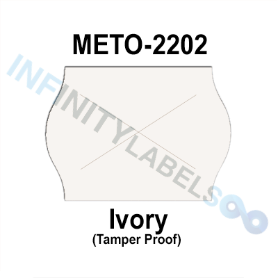 189,000 Meto compatible 2202 Ivory Labels. Full case w/12 ink rollers.