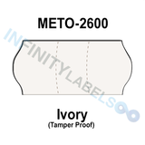 216,000 Meto compatible 2600 Ivory Labels. Full case w/12 ink rollers.