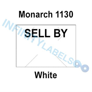 200,000 Monarch compatible 1130 "SELL BY" White Labels. Full case w/8 ink rollers.