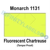 160,000 Monarch compatible 1131 Fluorescent Chartreuse Labels. Full case w/8 ink rollers.