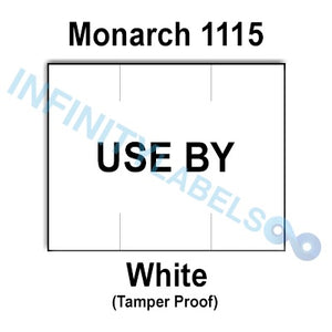 240,000 Monarch compatible 1115 "USE BY" White Labels. Full case w/16 ink rollers.