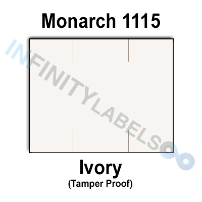240,000 Monarch compatible 1115 Ivory Labels. Full case w/16 ink rollers.