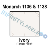112,000 Monarch compatible 1136/1138 Ivory Labels. Full case w/8 ink rollers.