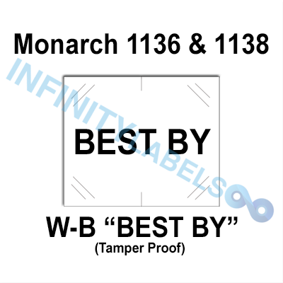 Monarch 1136 White Labels - 1 Case Of 64 Rolls (112,000 Labels Total) | FREE Shipping | Made In USA