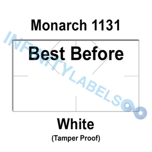 160,000 Monarch compatible 1131 "Best Before" White Labels. Full case w/8 ink rollers.
