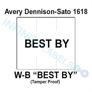 240,000 Avery Dennison / Sato compatible 1618 "BEST BY" White Labels [CC - 3 CASES]