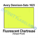 200,000 Avery Dennison / Sato compatible 1623 Fluorescent Chartreuse Labels. Full case.